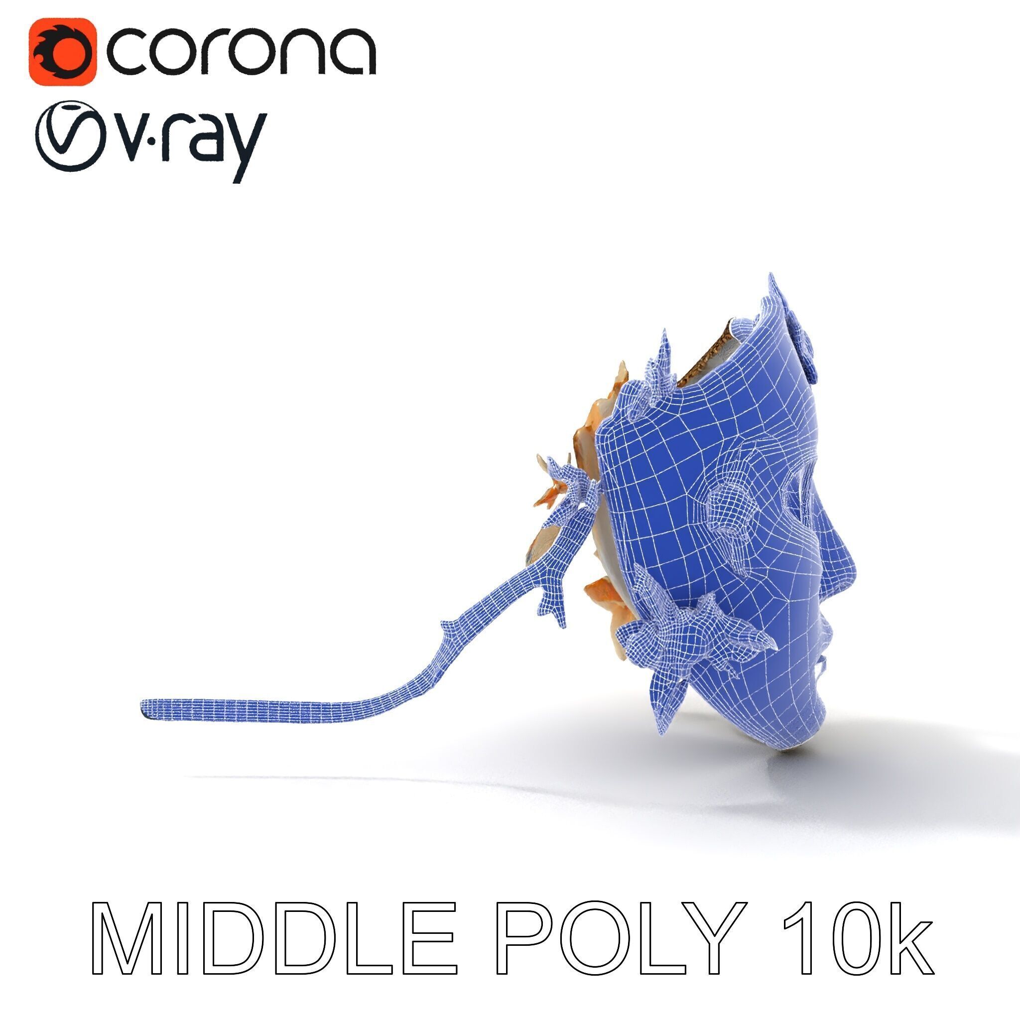 Venetian Carnival Mask Model Pack with Decorative Gold Elements Low-poly 3D model_6