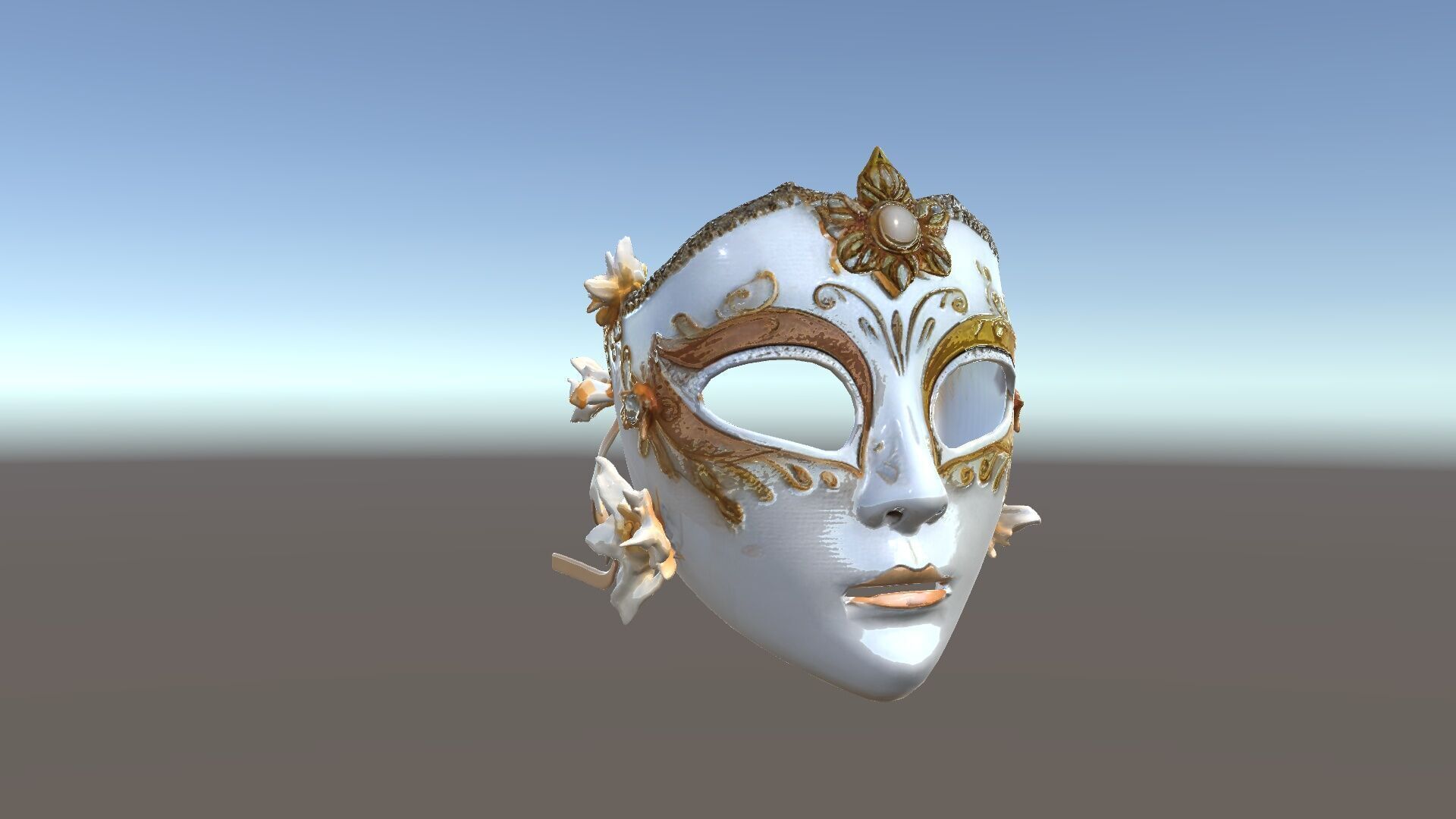 Venetian Carnival Mask Model Pack with Decorative Gold Elements Low-poly 3D model_16