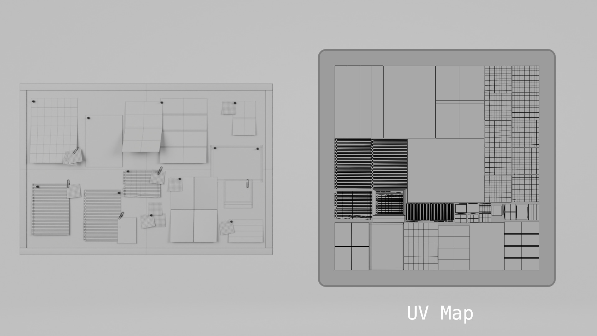 Customizable Wooden Wall Cork Board - Office Pin Notice Board Low-poly 3D model_17