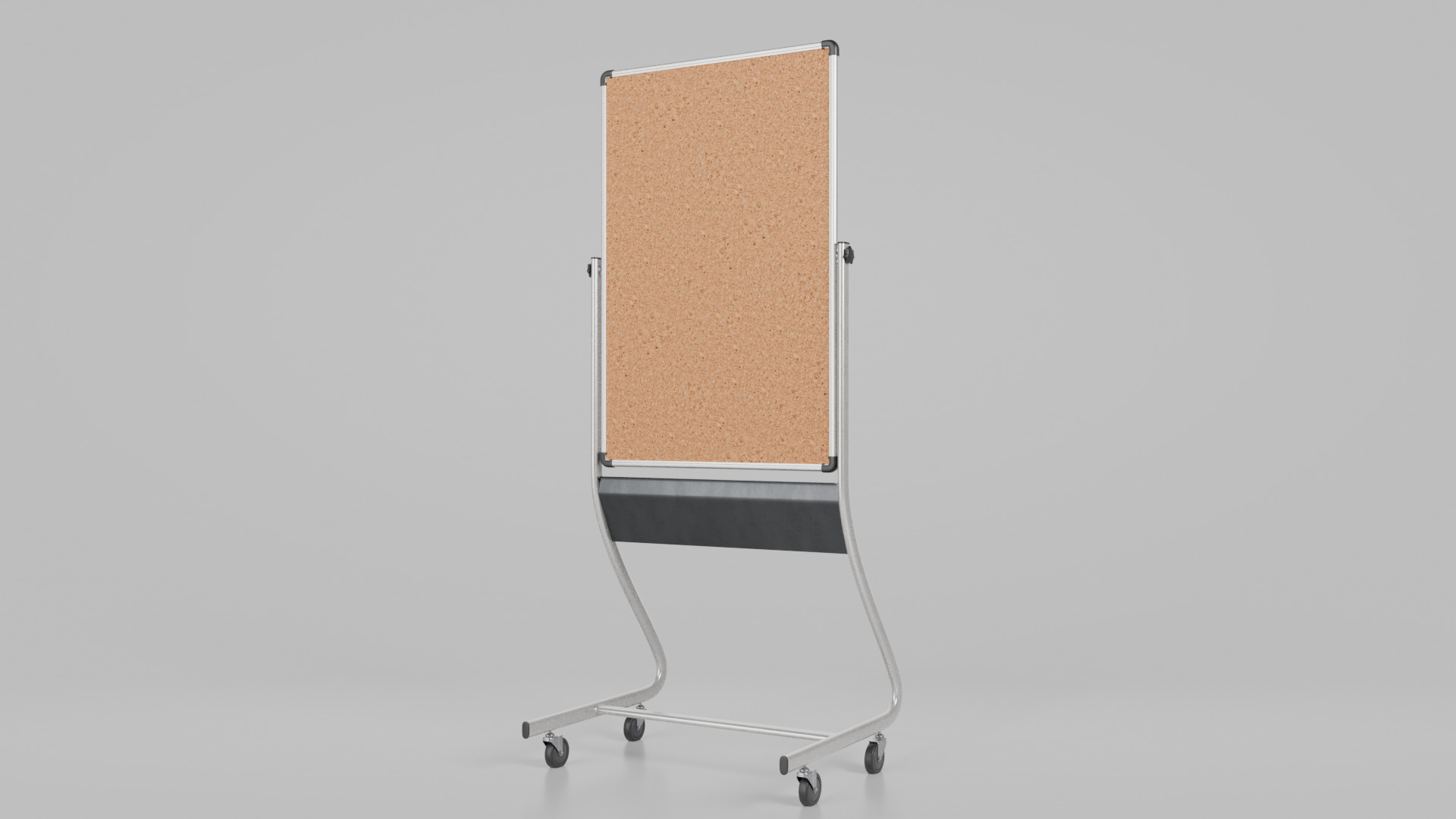 Double-Sided Metal Corkboard - Fully Customizable Tall Pin Board Low-poly 3D model_3