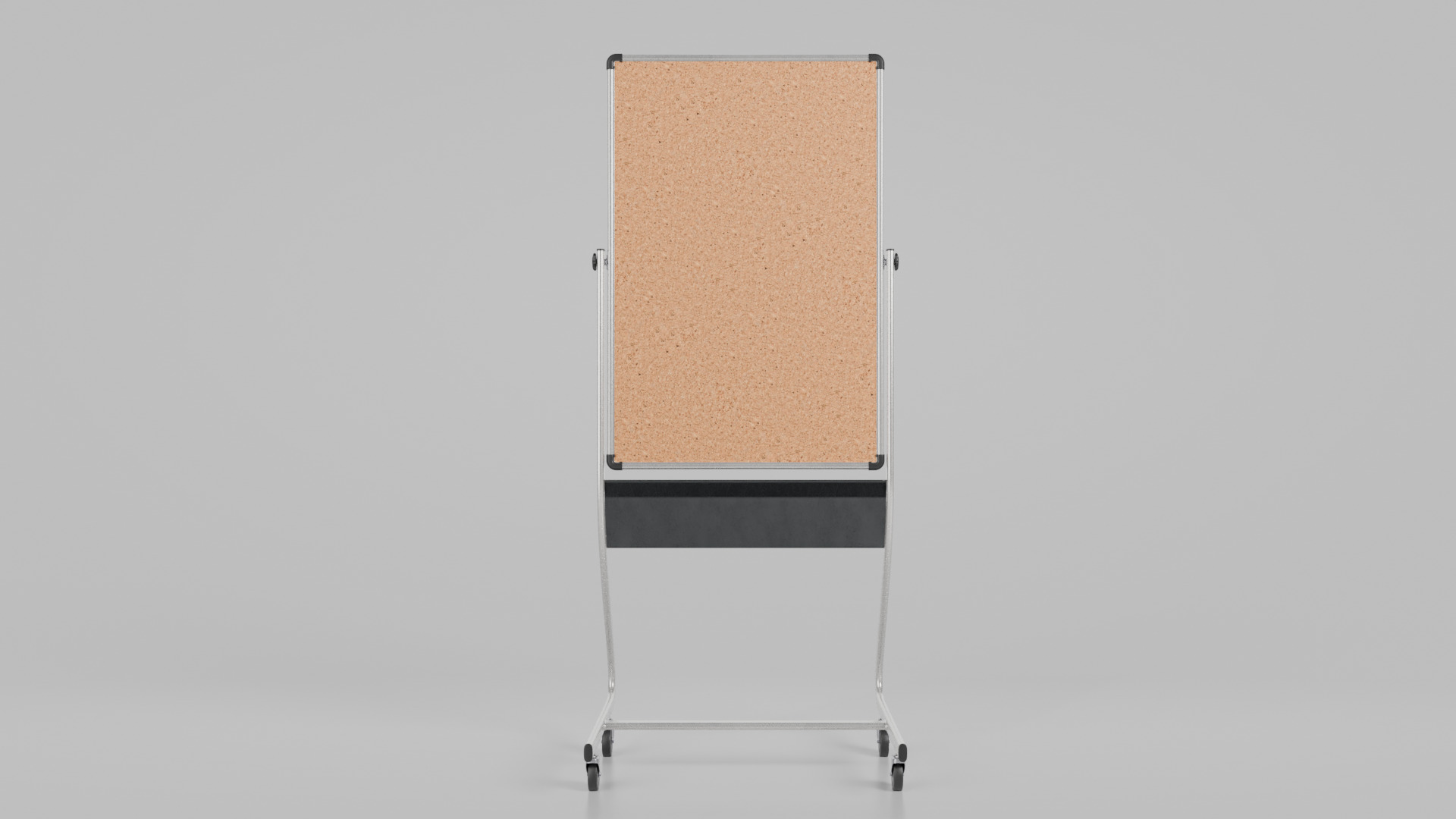 Double-Sided Metal Corkboard - Fully Customizable Tall Pin Board Low-poly 3D model_5