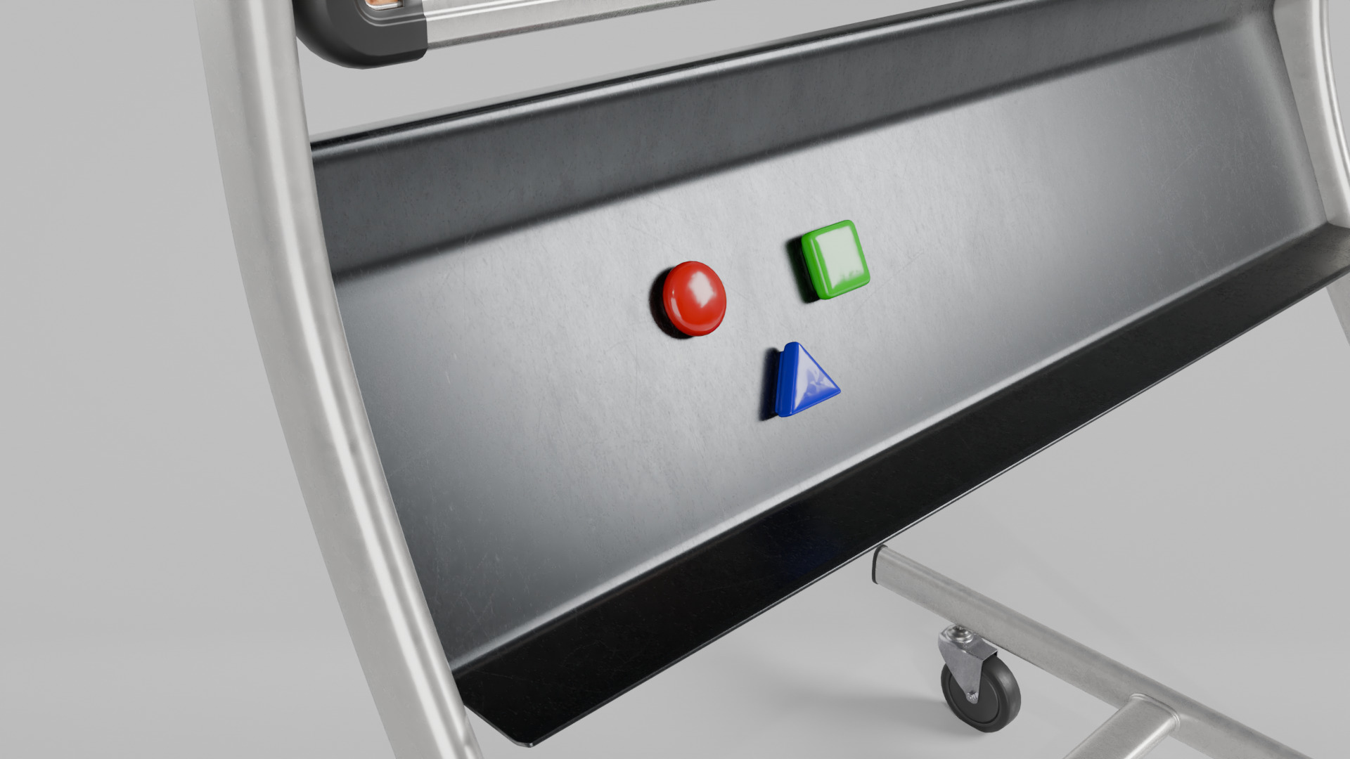 Double-Sided Metal Corkboard - Fully Customizable Tall Pin Board Low-poly 3D model_14
