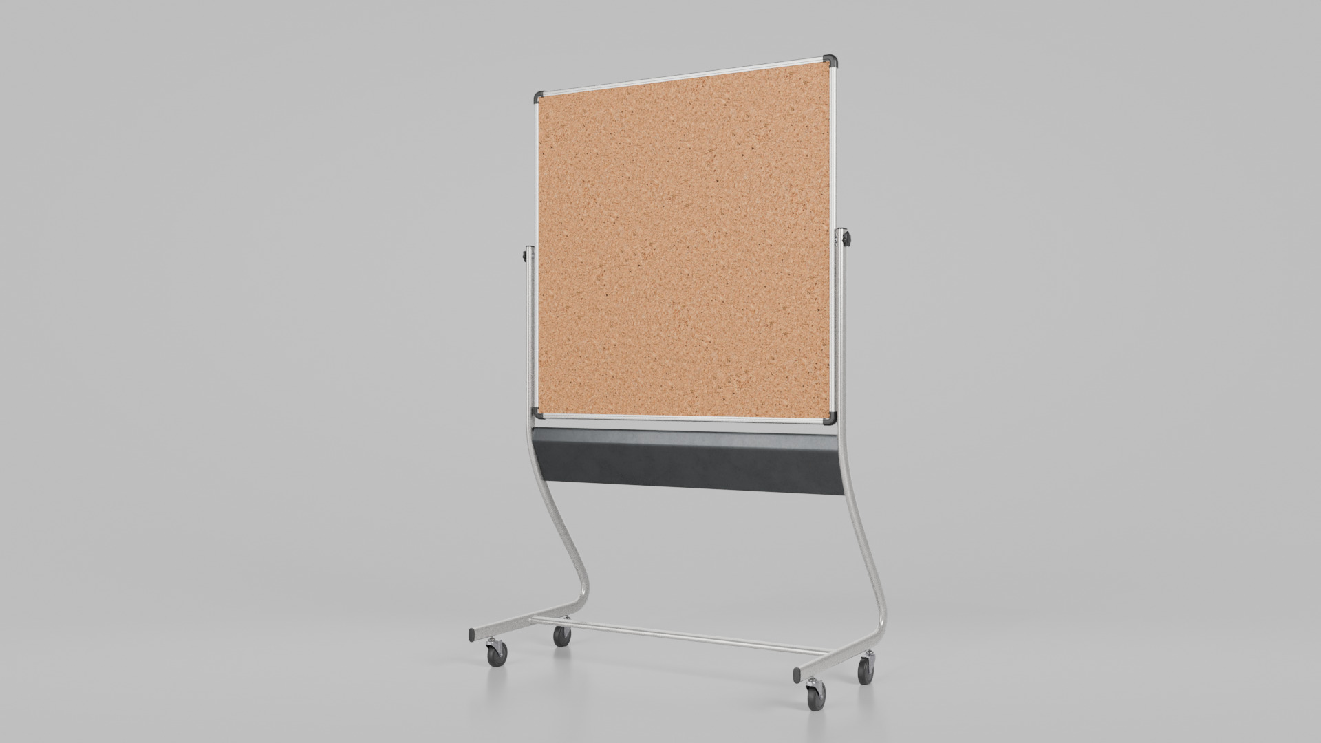 Double-Sided Metal Corkboard - Customizable Square Pin Board Low-poly 3D model_3