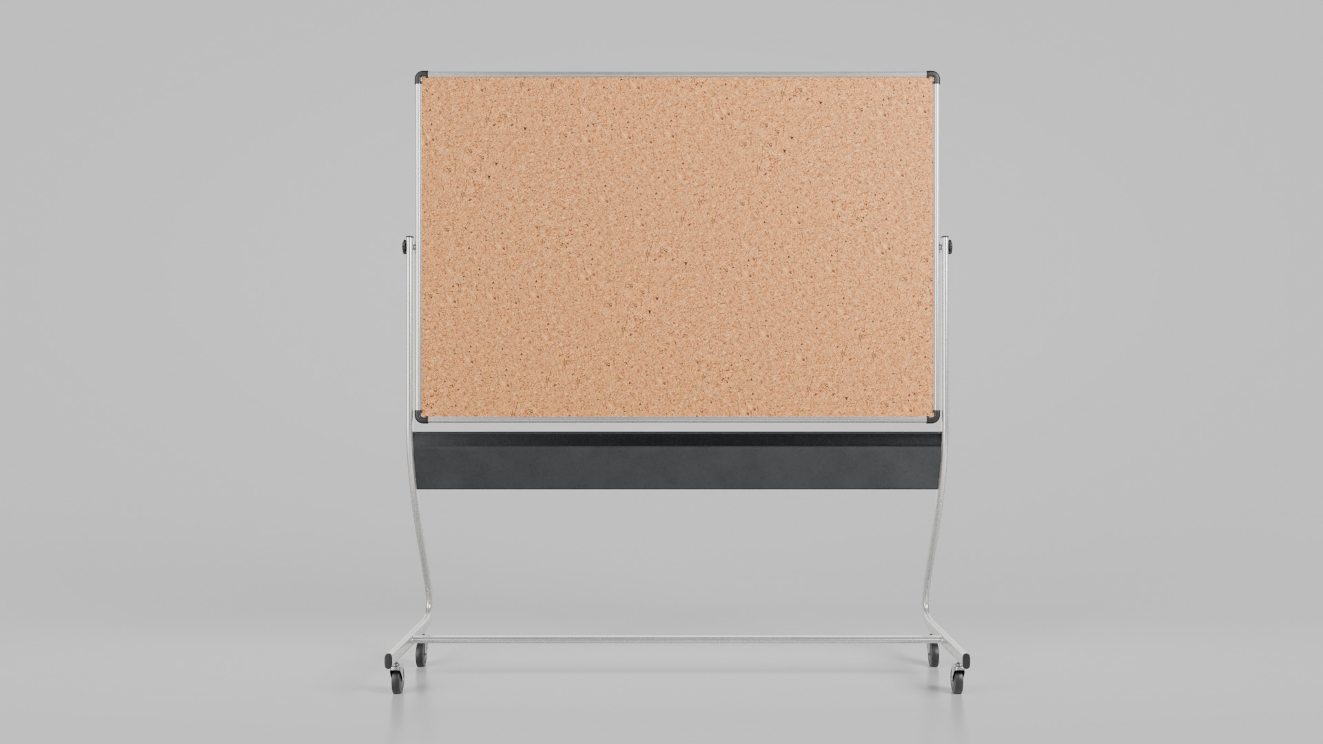 Double-Sided Metal Corkboard -Customizable Rectangular Pin Board Low-poly 3D model_5