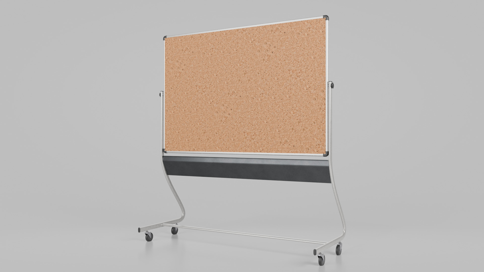 Double-Sided Metal Corkboard -Customizable Rectangular Pin Board Low-poly 3D model_3
