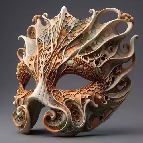 Gaudi Style 3D Carnival Mask for Artistic Display