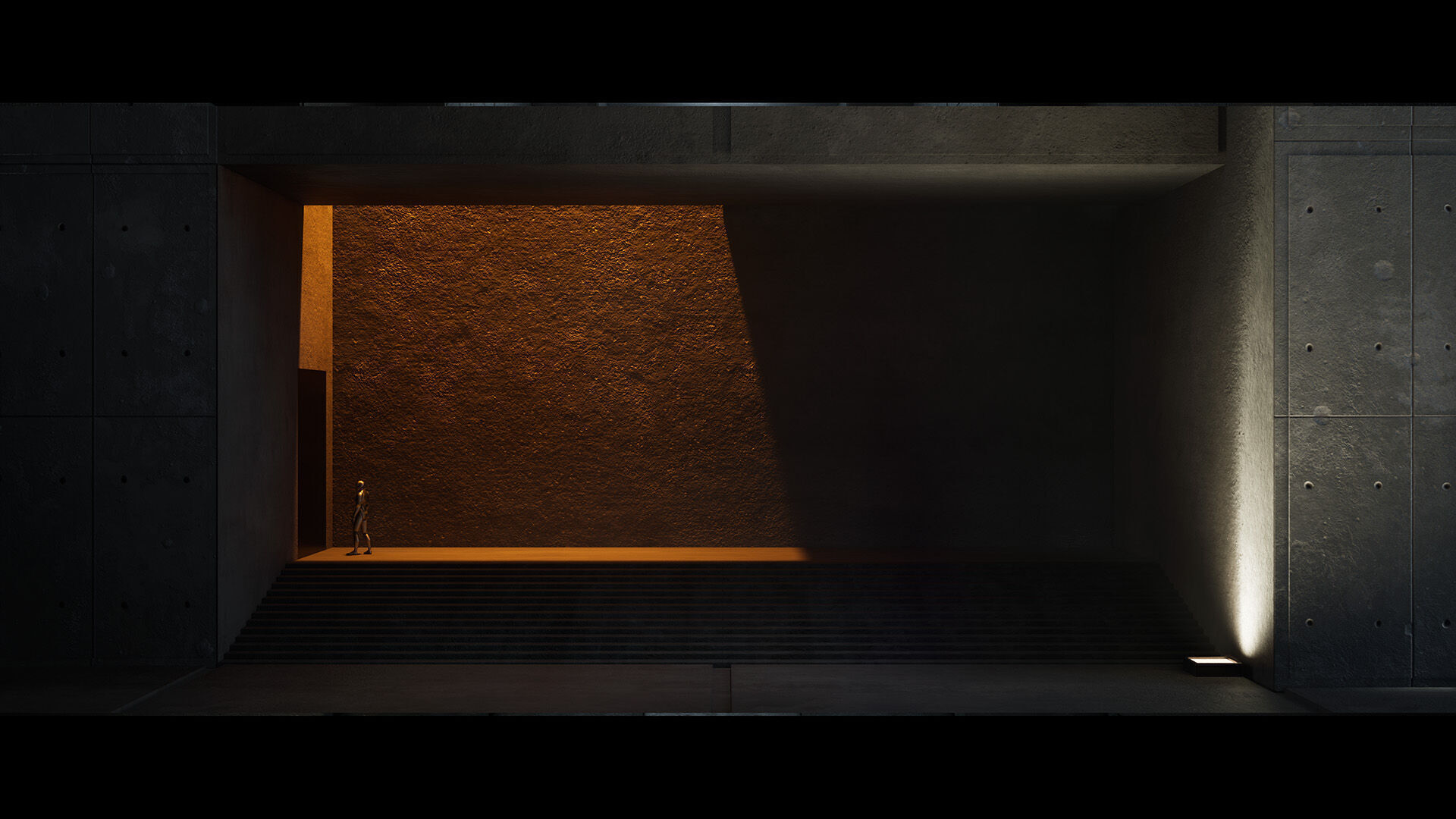 Brutalist Church Environment Low-poly 3D model_5