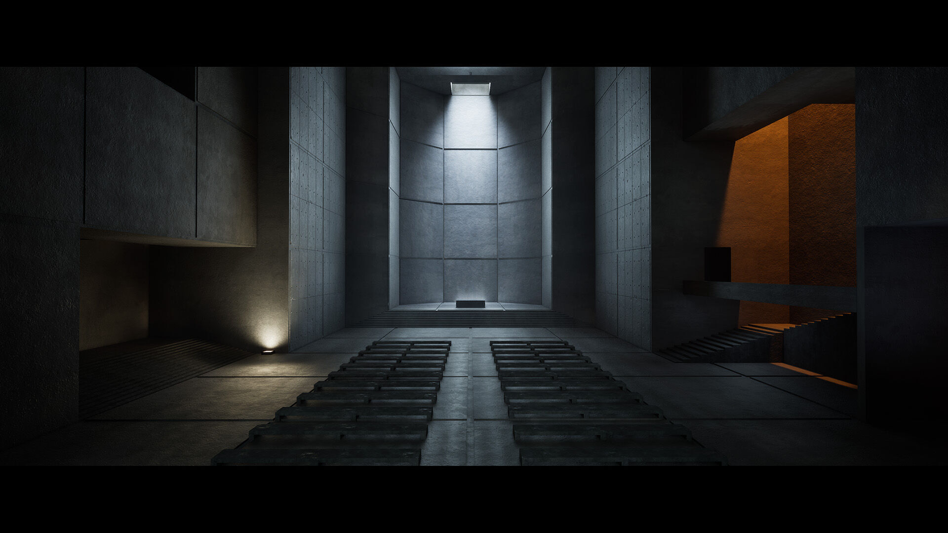 Brutalist Church Environment Low-poly 3D model_4