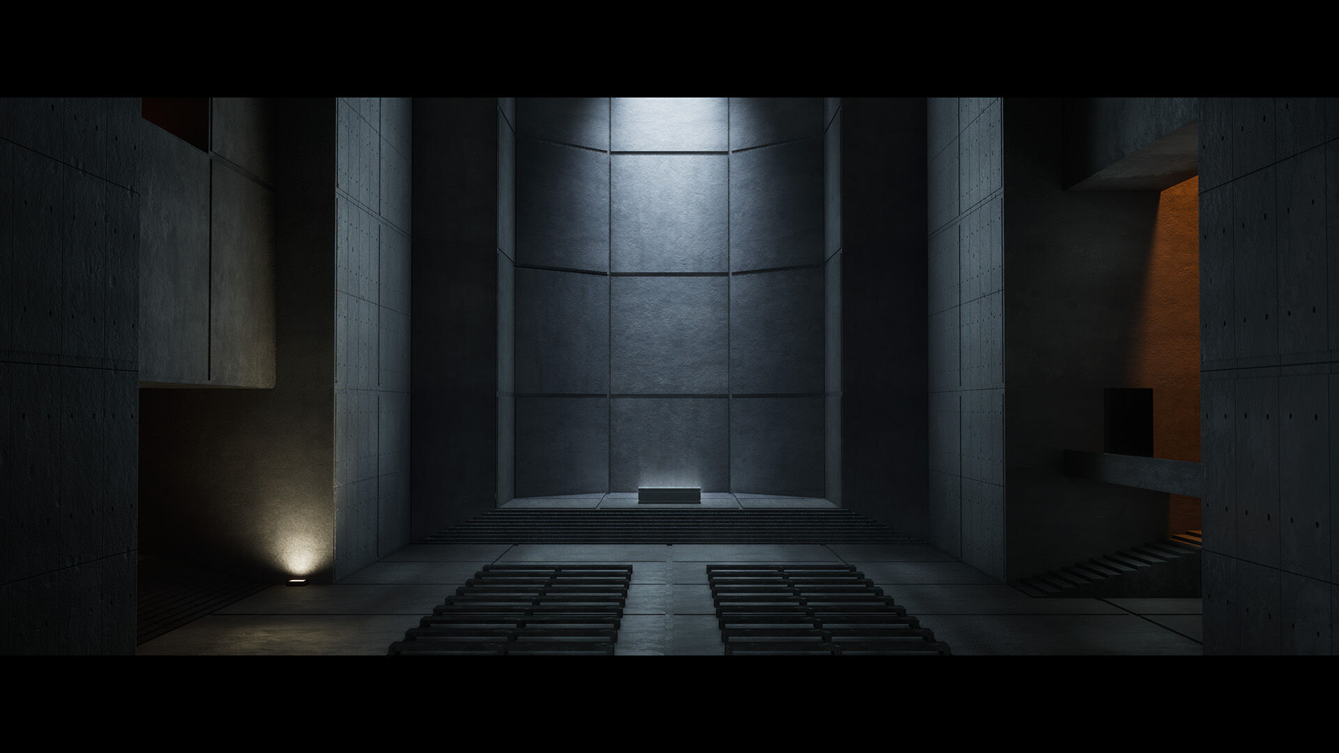 Brutalist Church Environment Low-poly 3D model_3