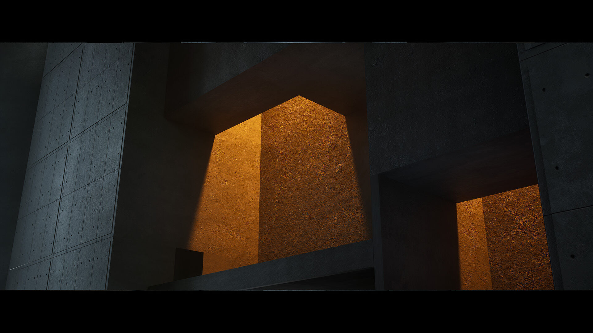 Brutalist Church Environment Low-poly 3D model_6