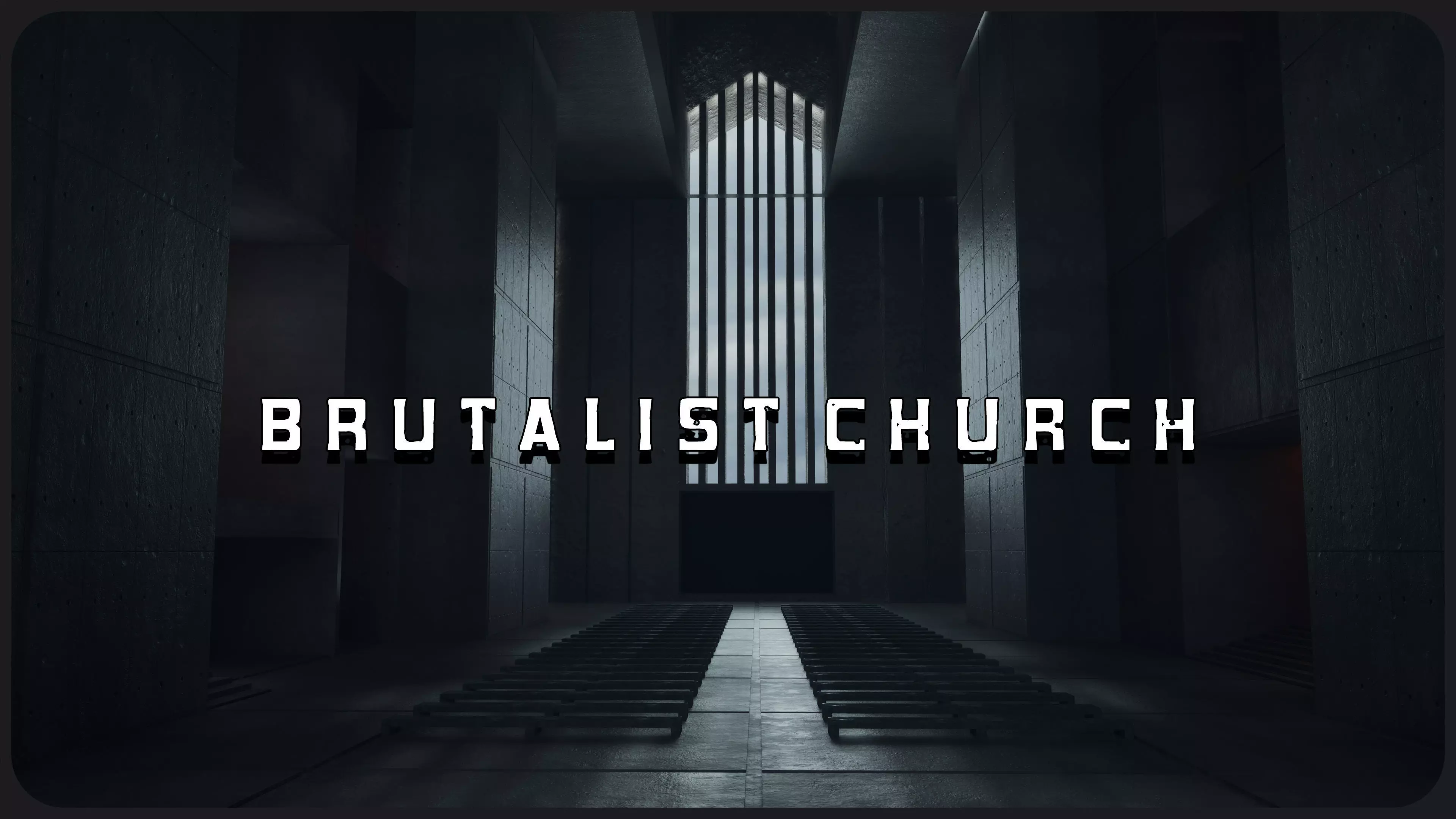 Brutalist Church Environment Low-poly 3D model_0