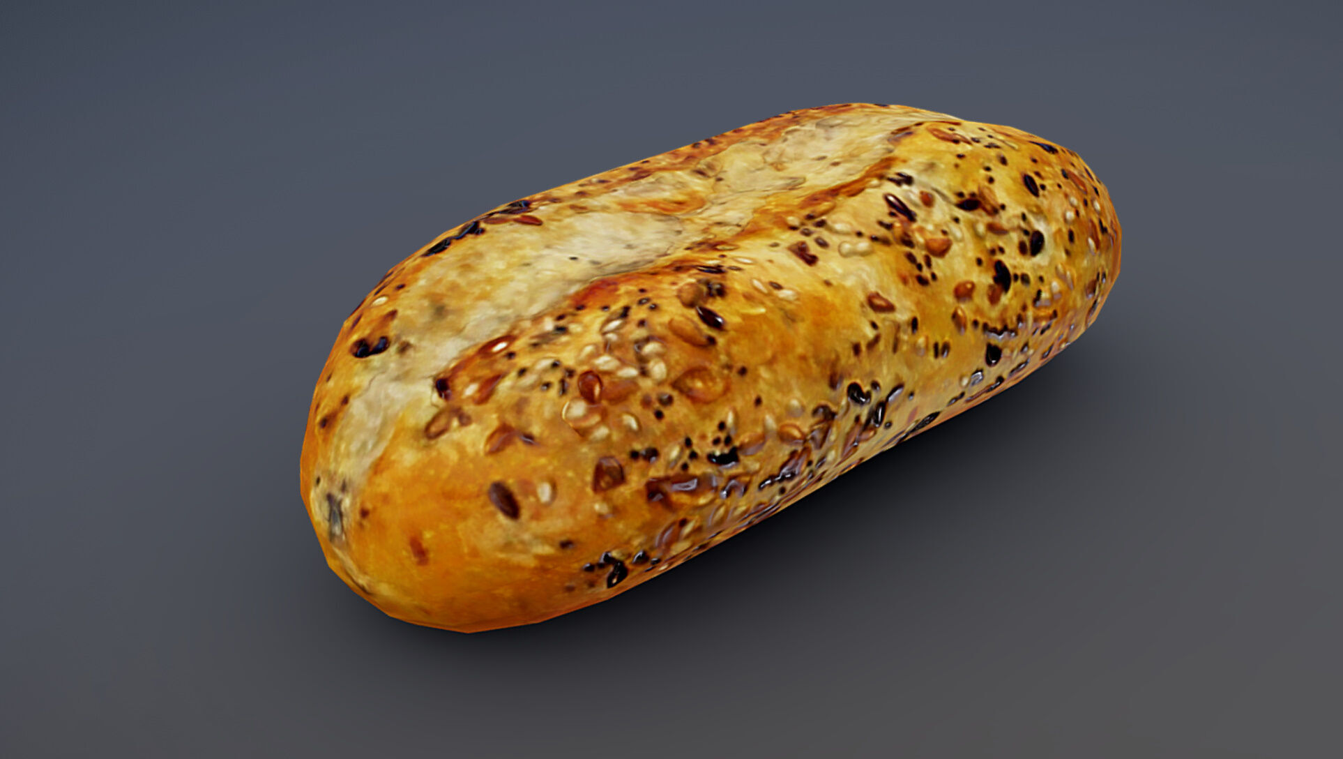 Small bread Low-poly 3D model_1