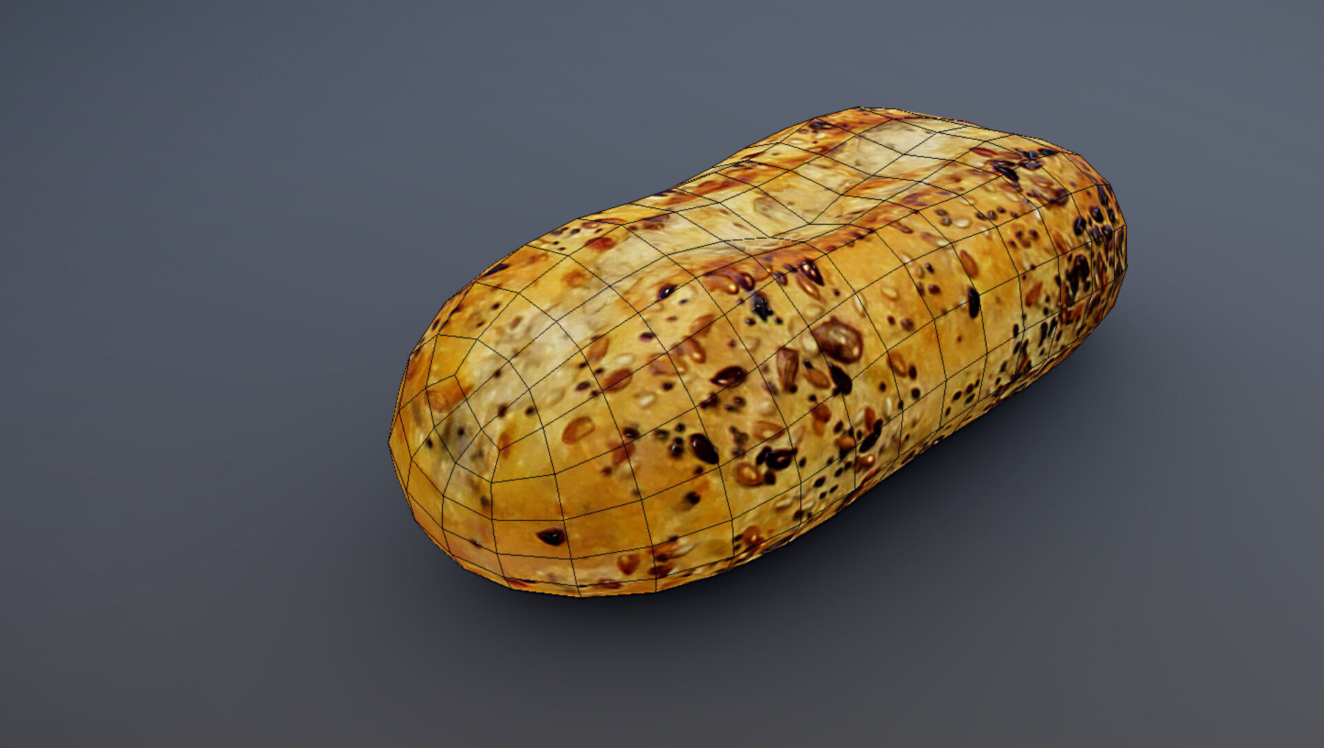 Small bread Low-poly 3D model_7