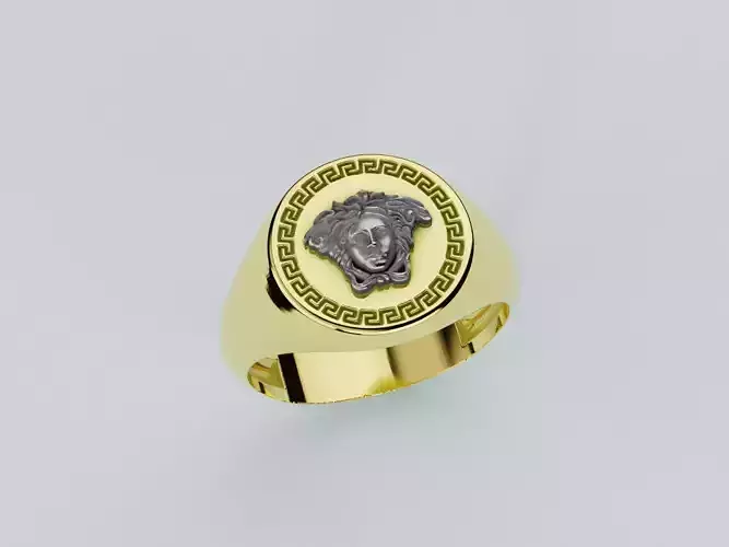 Medusa Greca Signet Ring - Anillo Medusa Greca