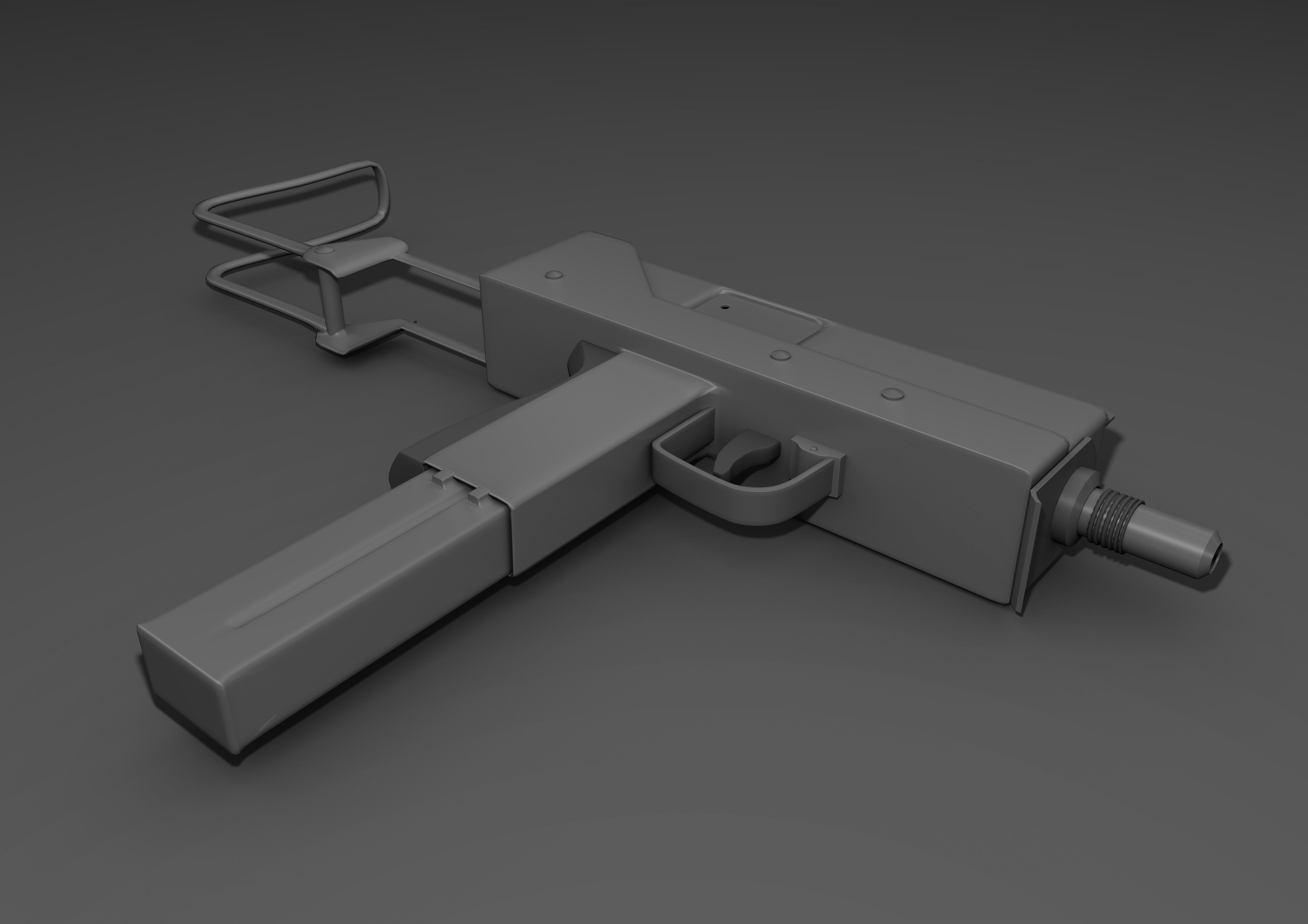 Rusted Ingram Mac-10 Low-poly 3D model_3