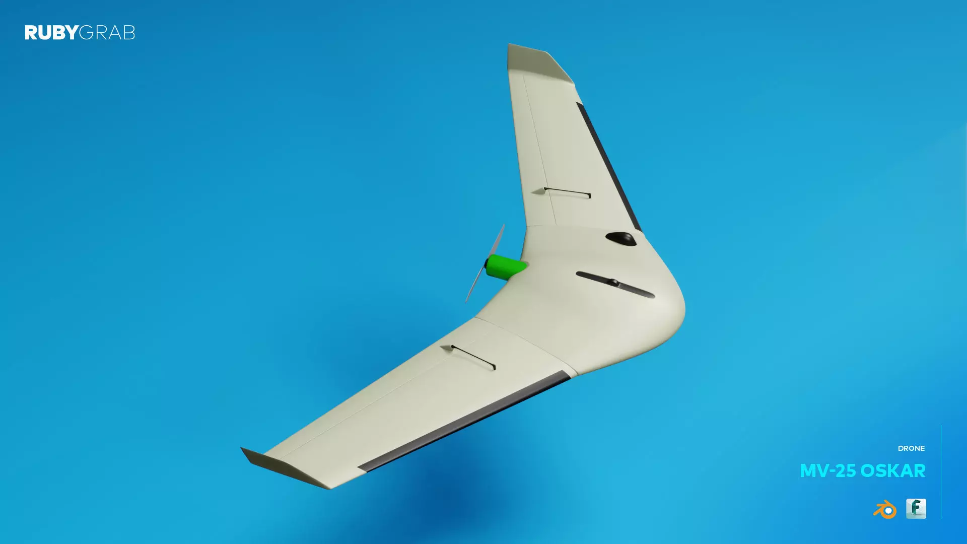 MV 25 OSKAR Fixed-Wing Loitering Munition Drone 3D model_0