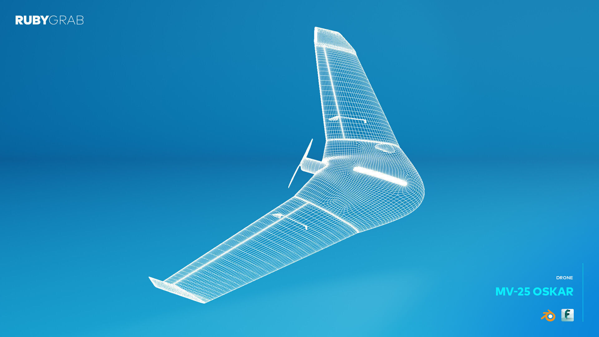 MV 25 OSKAR Fixed-Wing Loitering Munition Drone 3D model_1