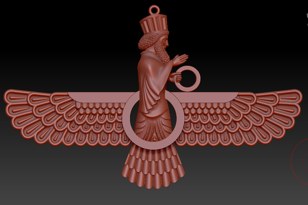 Faravahar Ahura Mazda Pendant 3D print model_5