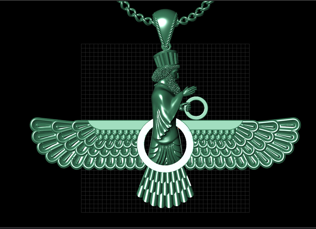 Faravahar Ahura Mazda Pendant 3D print model_7