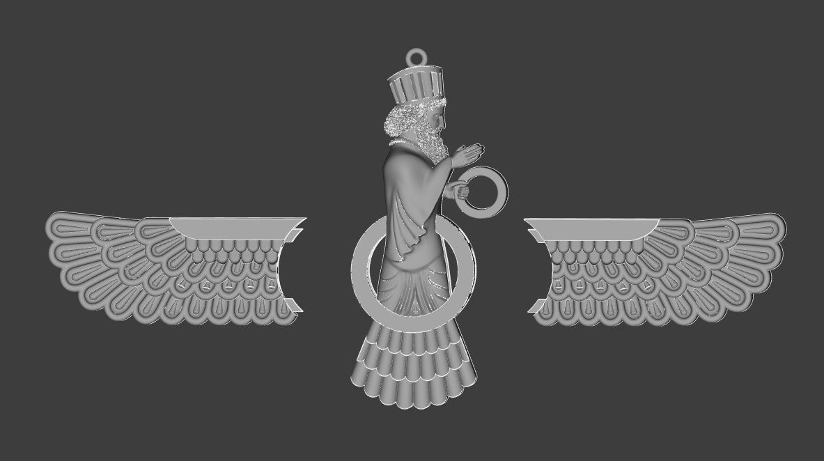 Faravahar Ahura Mazda Pendant 3D print model_16