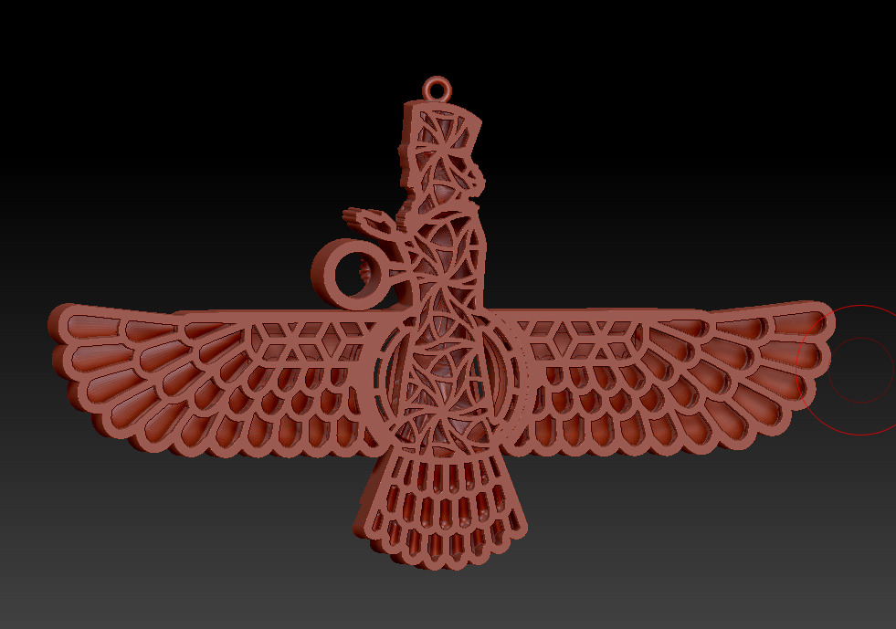 Faravahar Ahura Mazda Pendant 3D print model_15