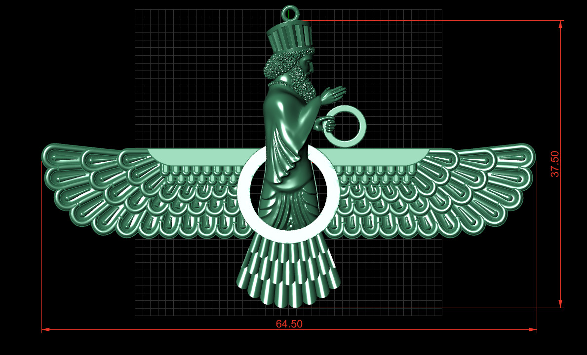 Faravahar Ahura Mazda Pendant 3D print model_10