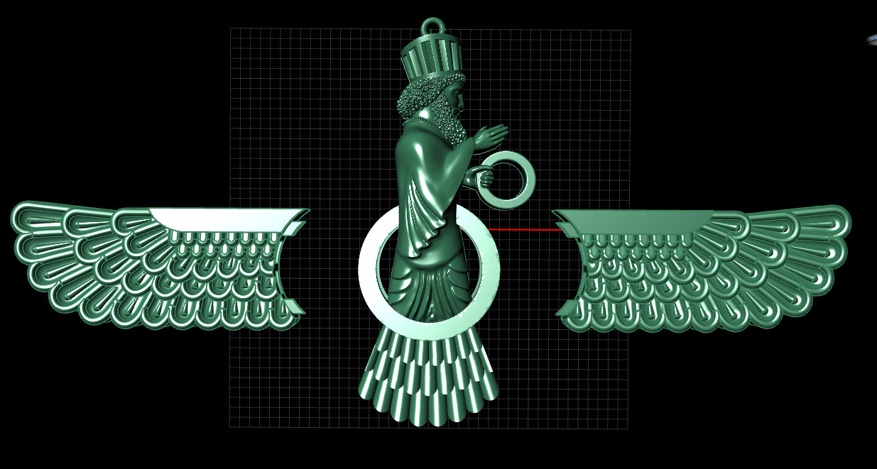 Faravahar Ahura Mazda Pendant 3D print model_12