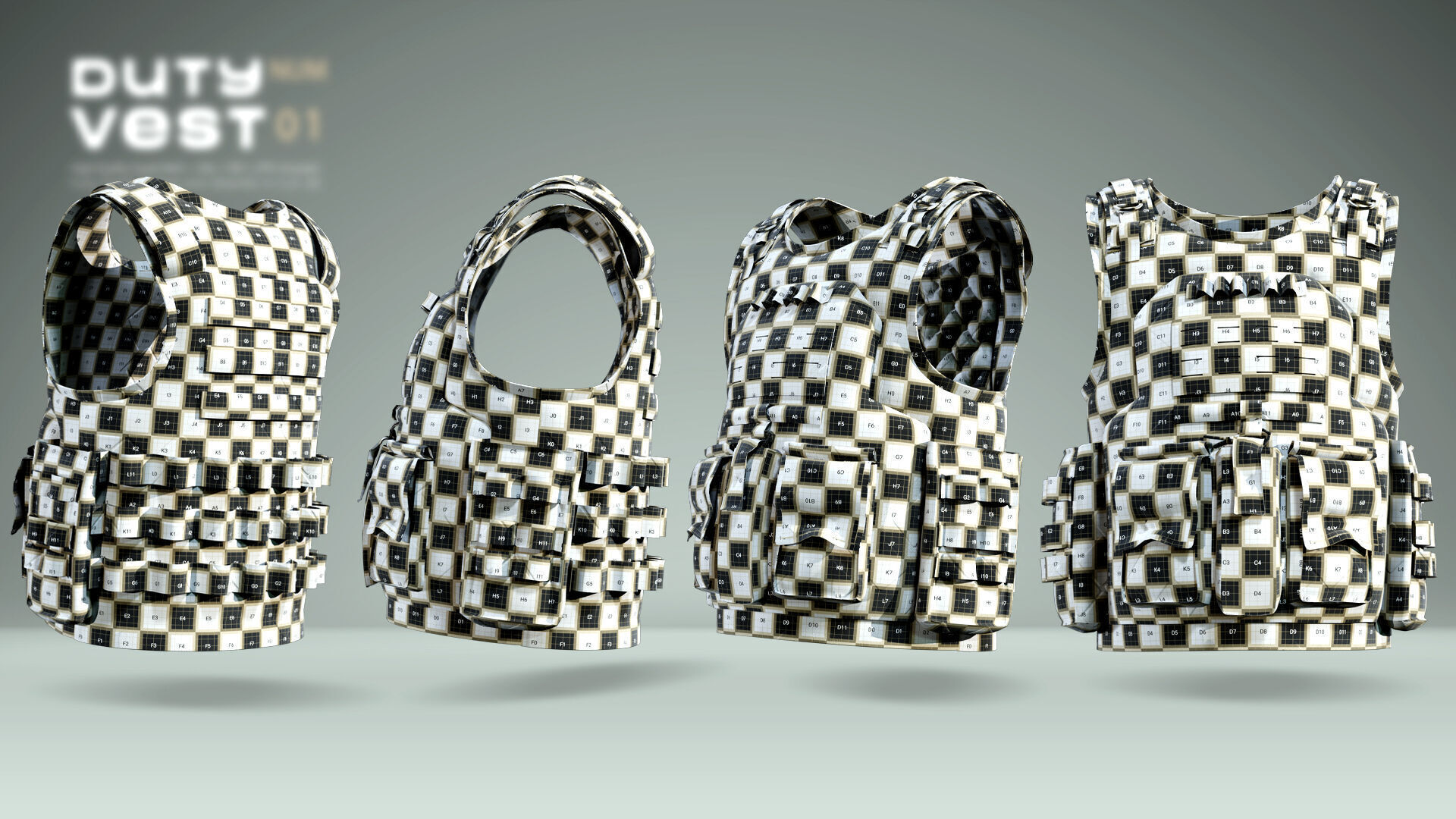 Duty Vest  01  Low-poly 3D model_5