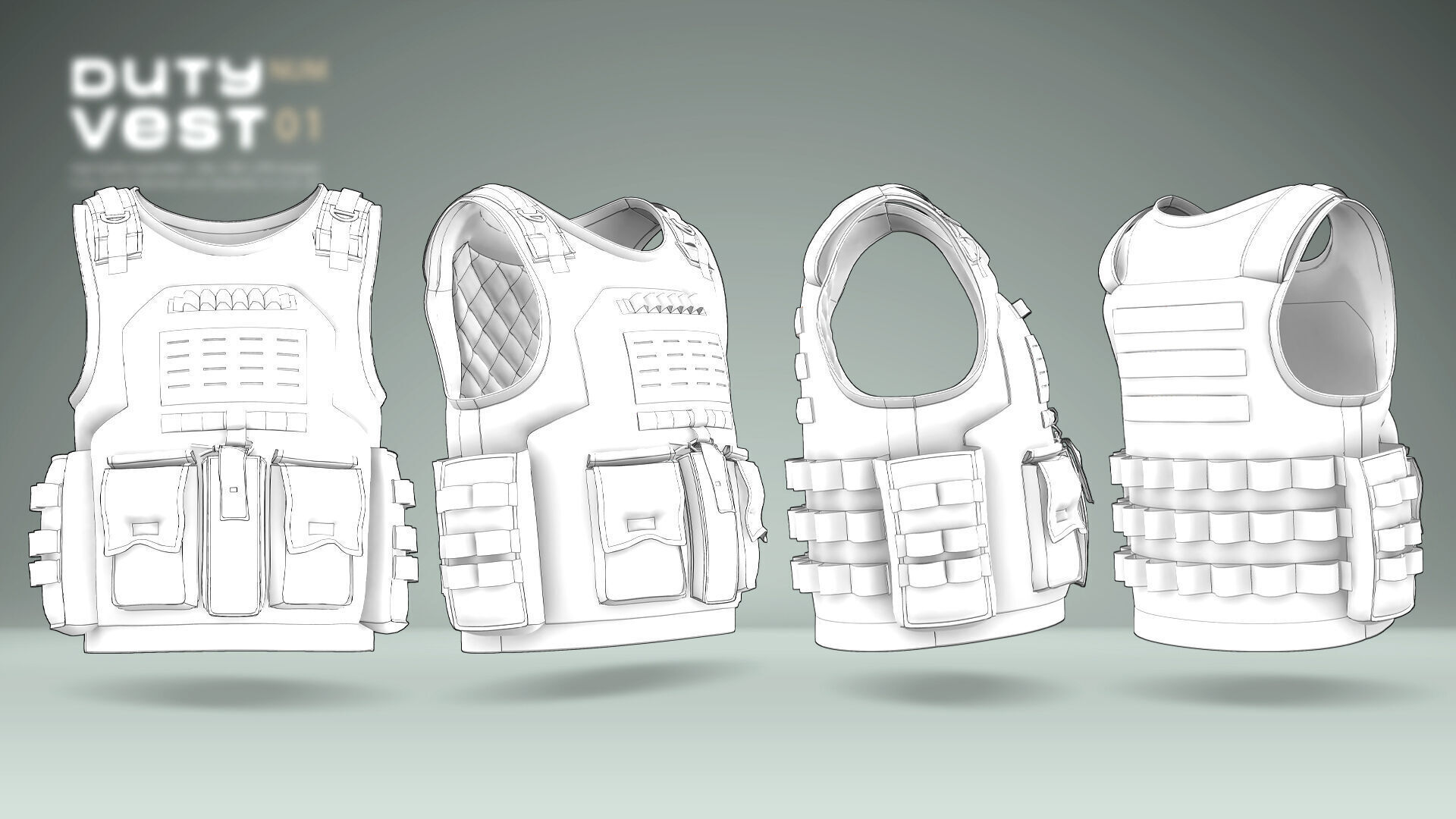 Duty Vest  01  Low-poly 3D model_8