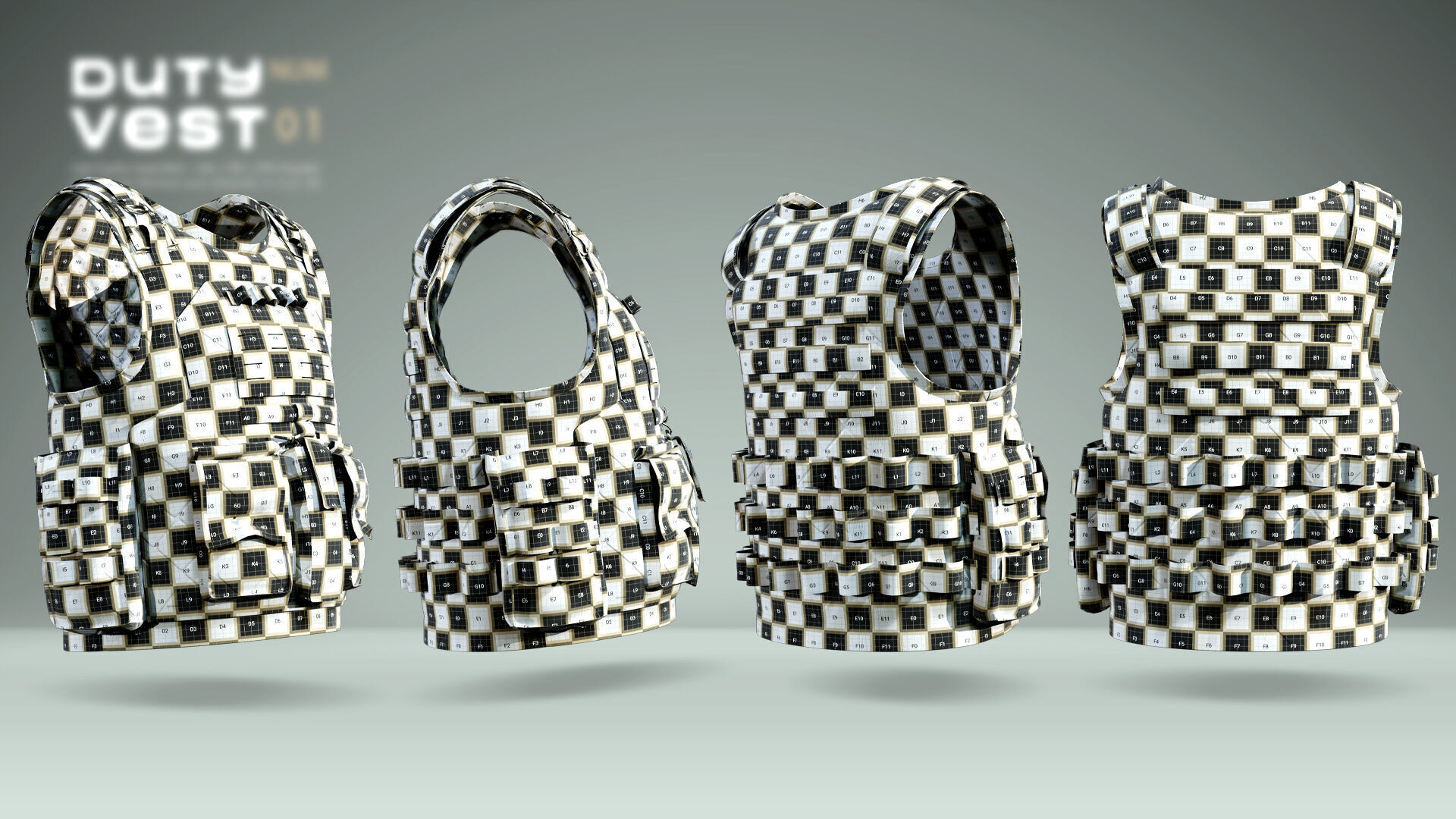 Duty Vest  01  Low-poly 3D model_4