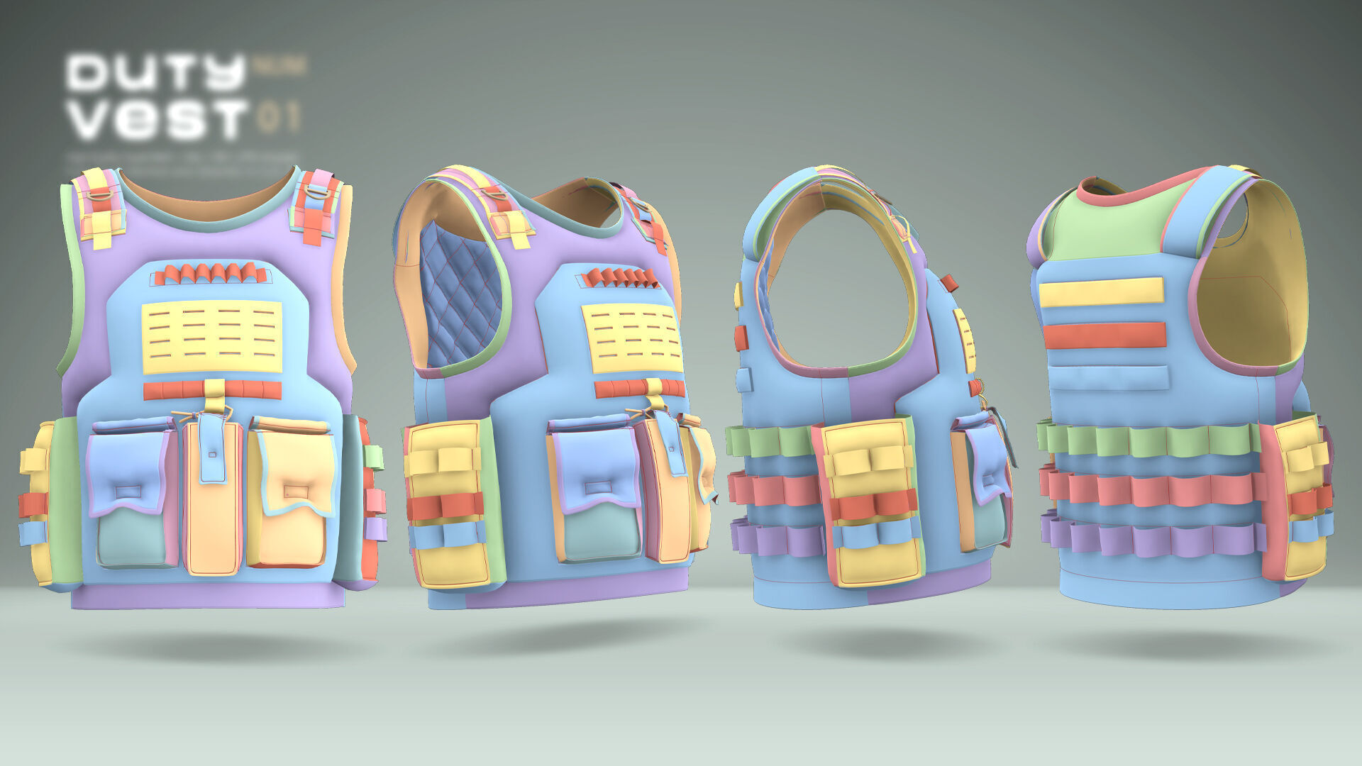 Duty Vest  01  Low-poly 3D model_6