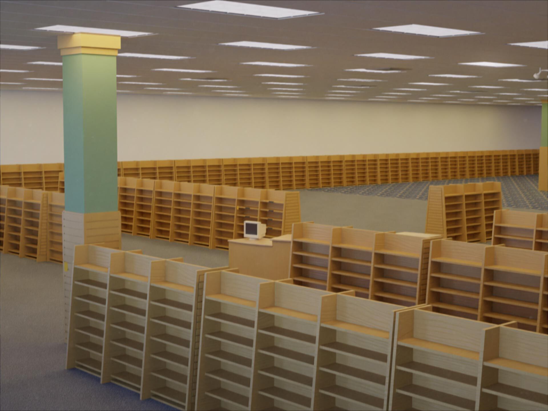 Backrooms The End Library 3D model_2