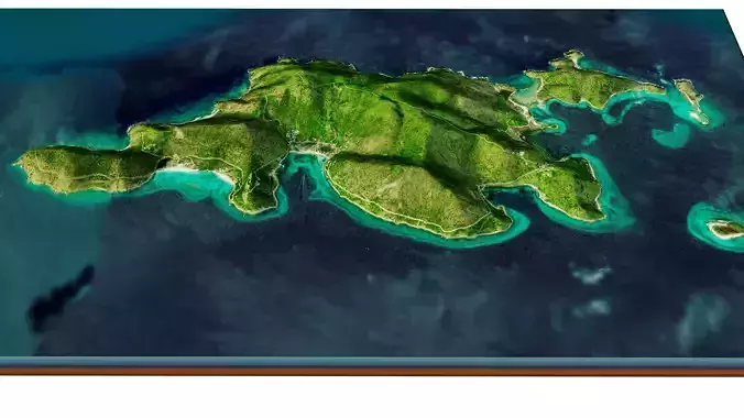 Jost Van Dyke Island 3D model terrain