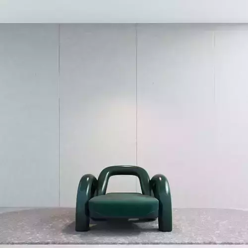 Gelee-Style Sculptural Accent Chair Low Poly 3D Model