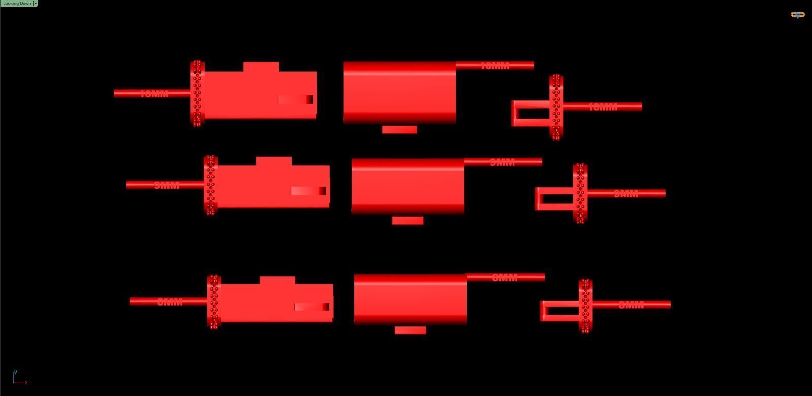 PACK Cuban Locks with Diamonds Sides 8mm 9mm 10mm 3D print model_7