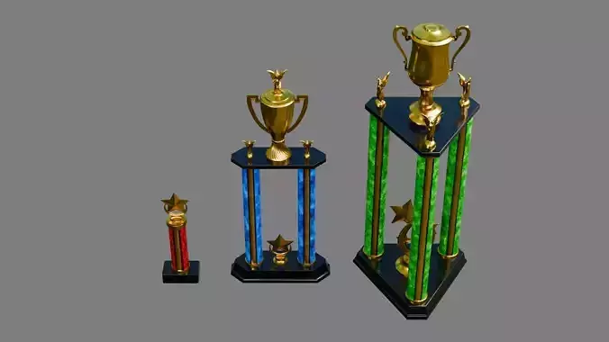 Column Trophies Low-poly 3D model