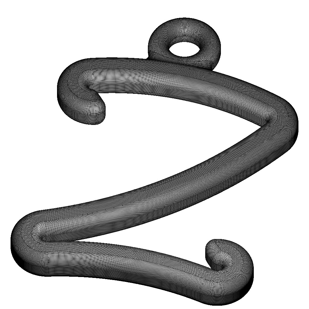 Stylish Pendant Letter Z 3D print model_4