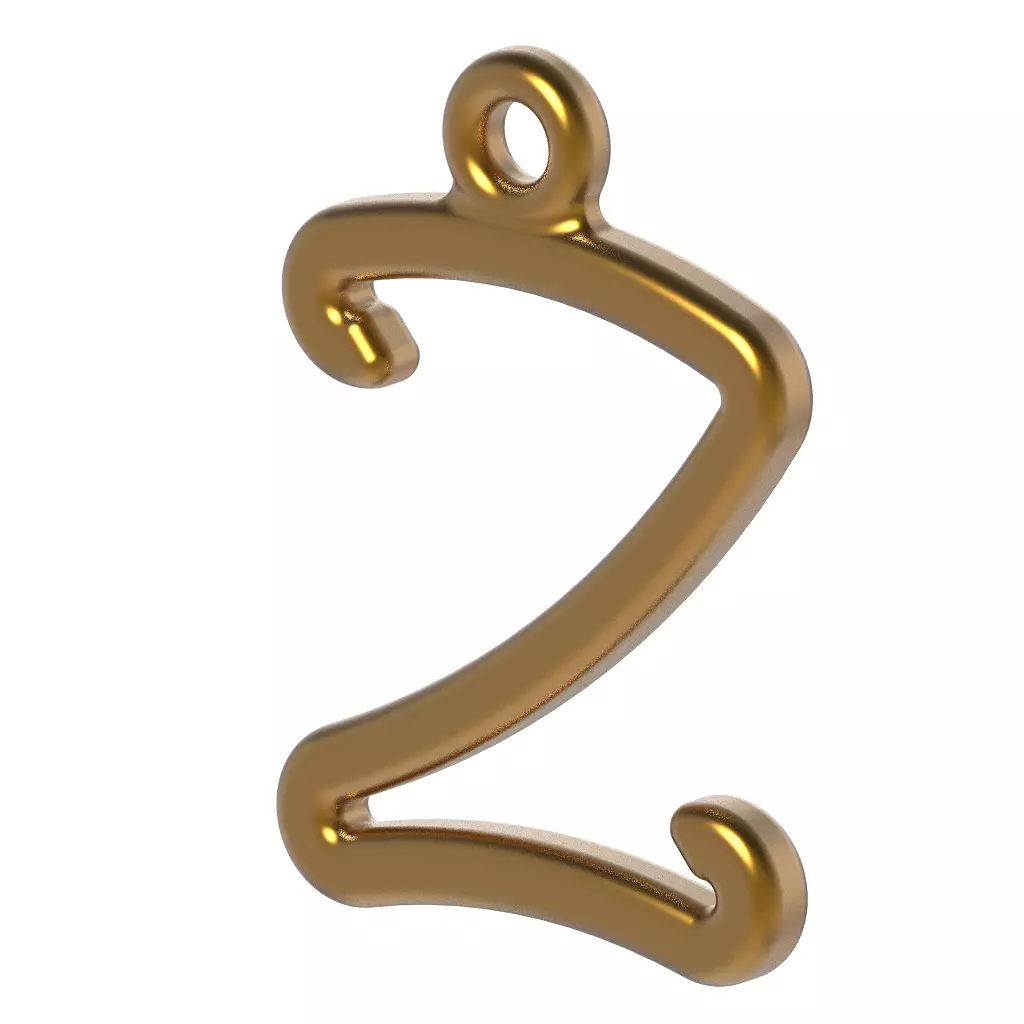 Stylish Pendant Letter Z 3D print model_0