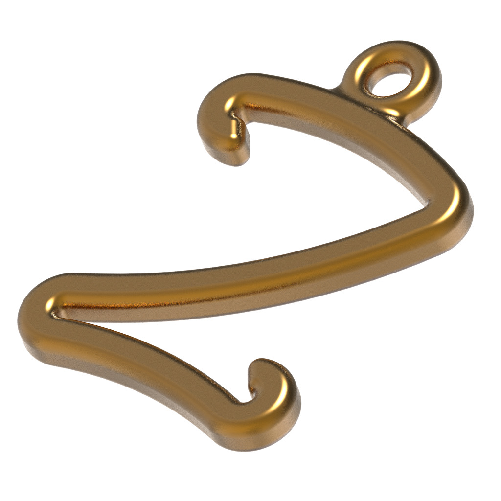 Stylish Pendant Letter Z 3D print model_2