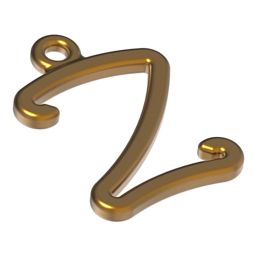 Stylish Pendant Letter Z 3D print model_3