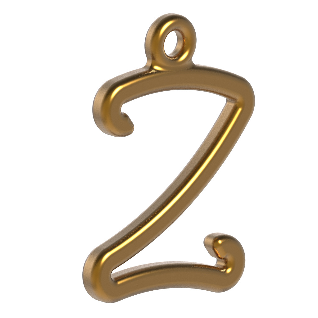 Stylish Pendant Letter Z 3D print model_1
