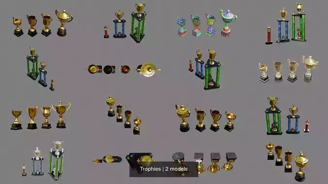 Trophies 3D Model Collection
