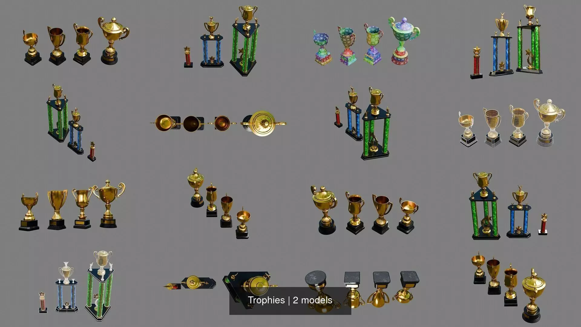 Trophies 3D Model Collection_0