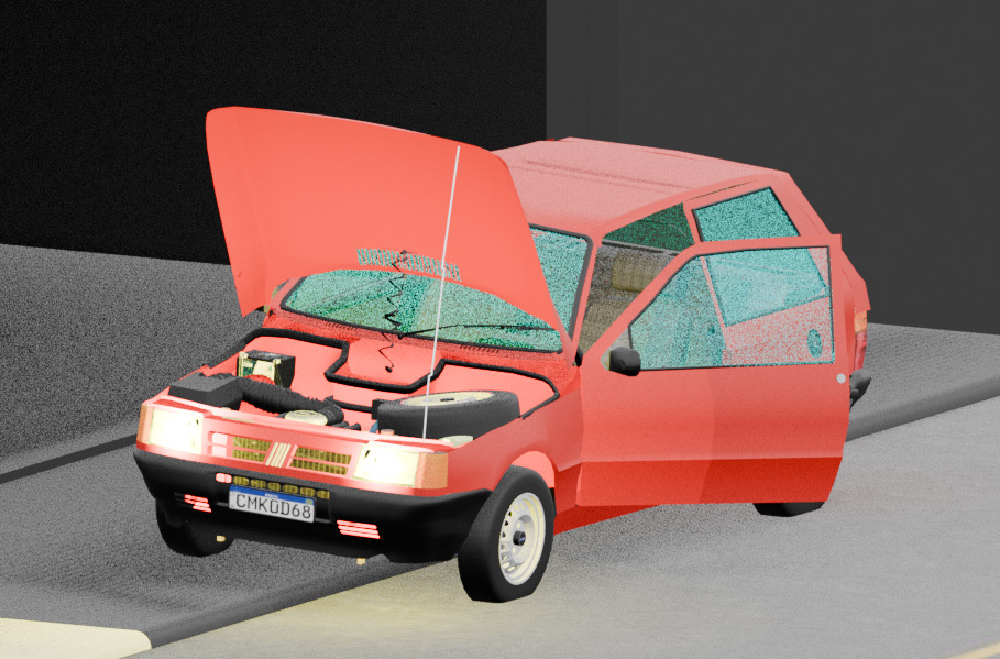 Fiat uno 1996 2 doors 3D print model_1