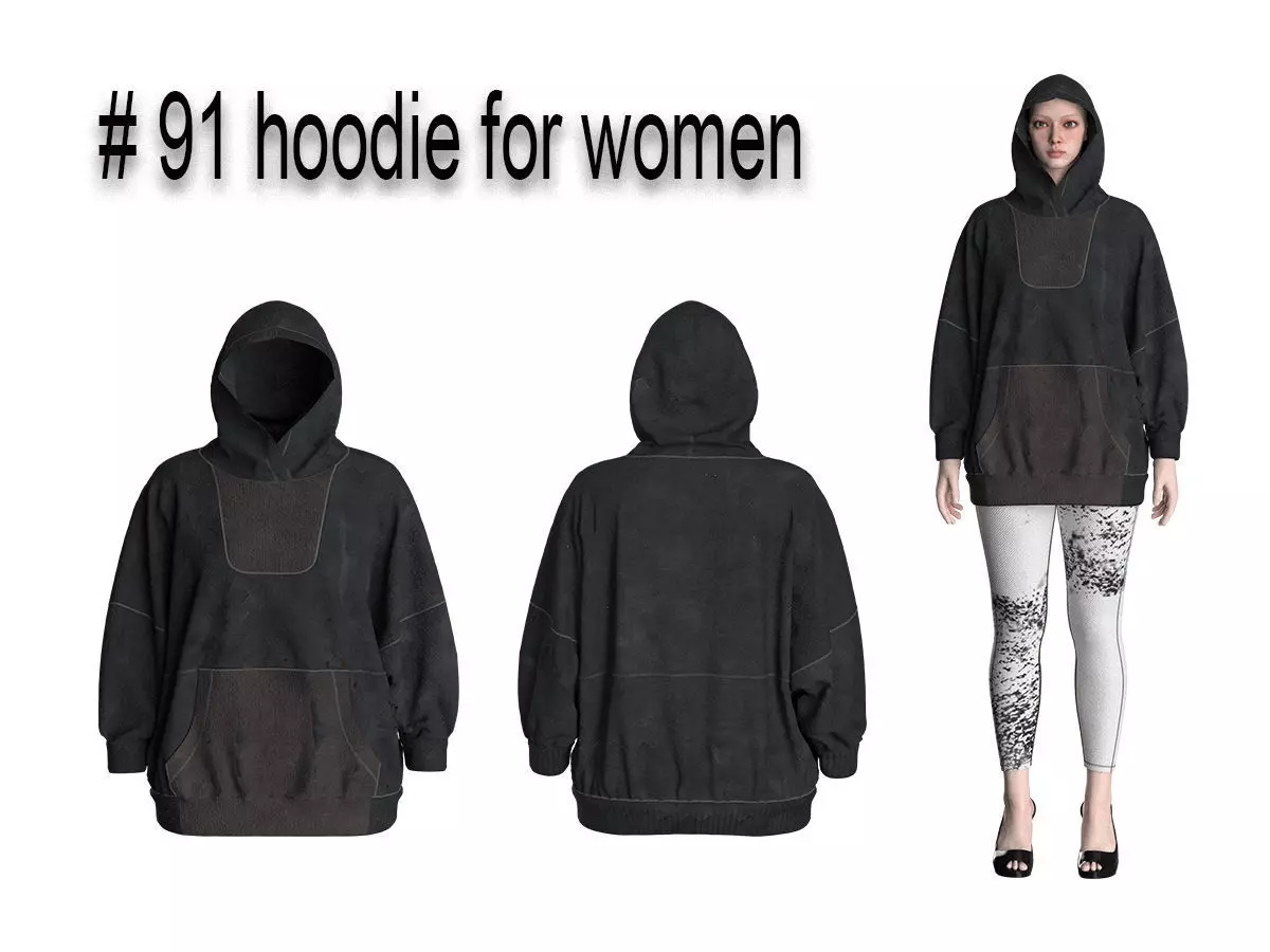 91 hoodie pattern 3D print model_0