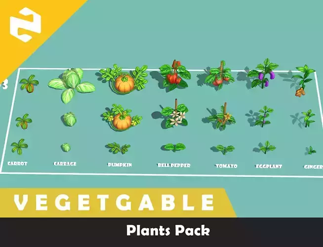 Plants Pack - Vegetable Low-poly 3D model