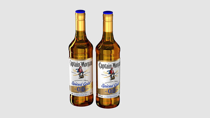 Captain Morgan Bottle Gold 3D model 2