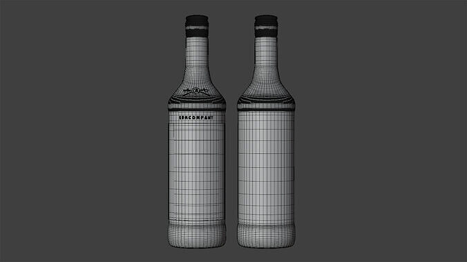 Captain Morgan Bottle Gold 3D model 4
