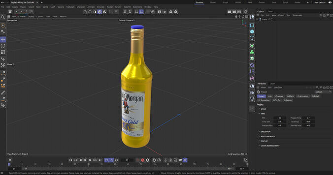 Captain Morgan Bottle Gold 3D model 6