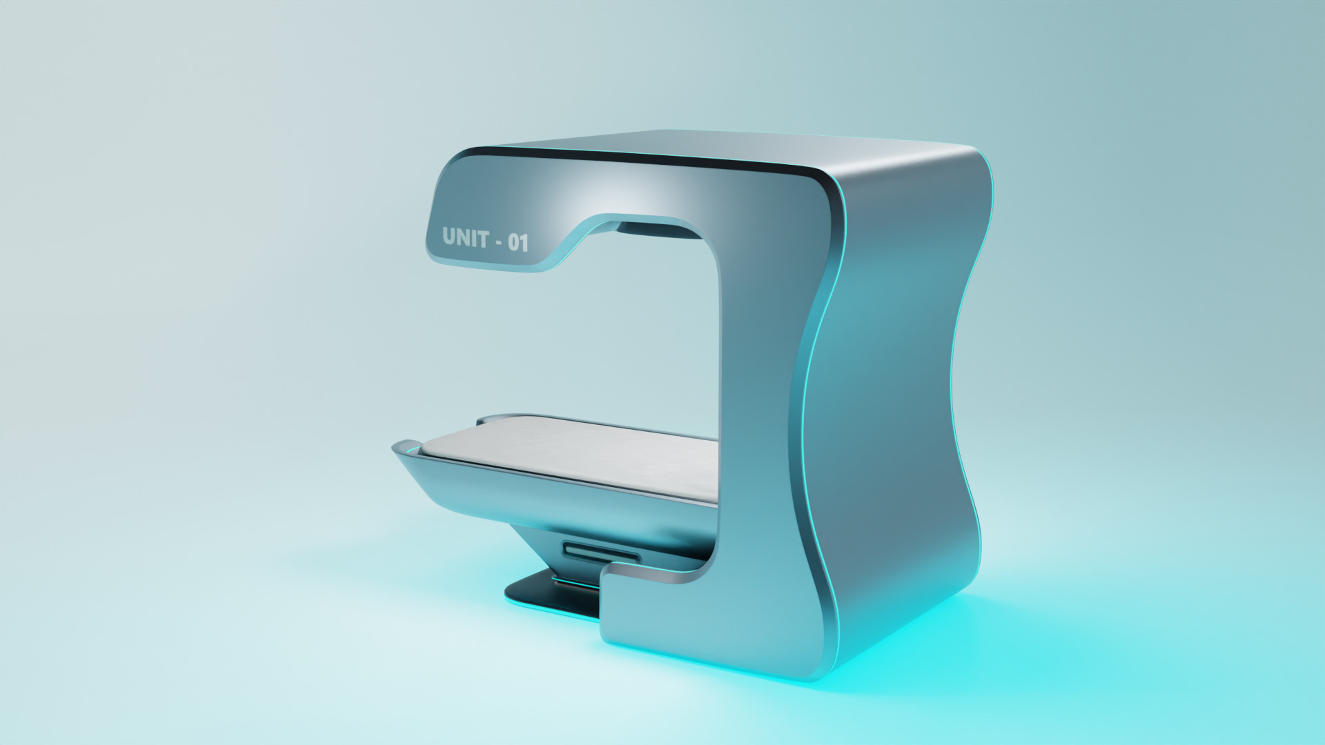 Sci-Fi Bed Low-poly 3D model_1